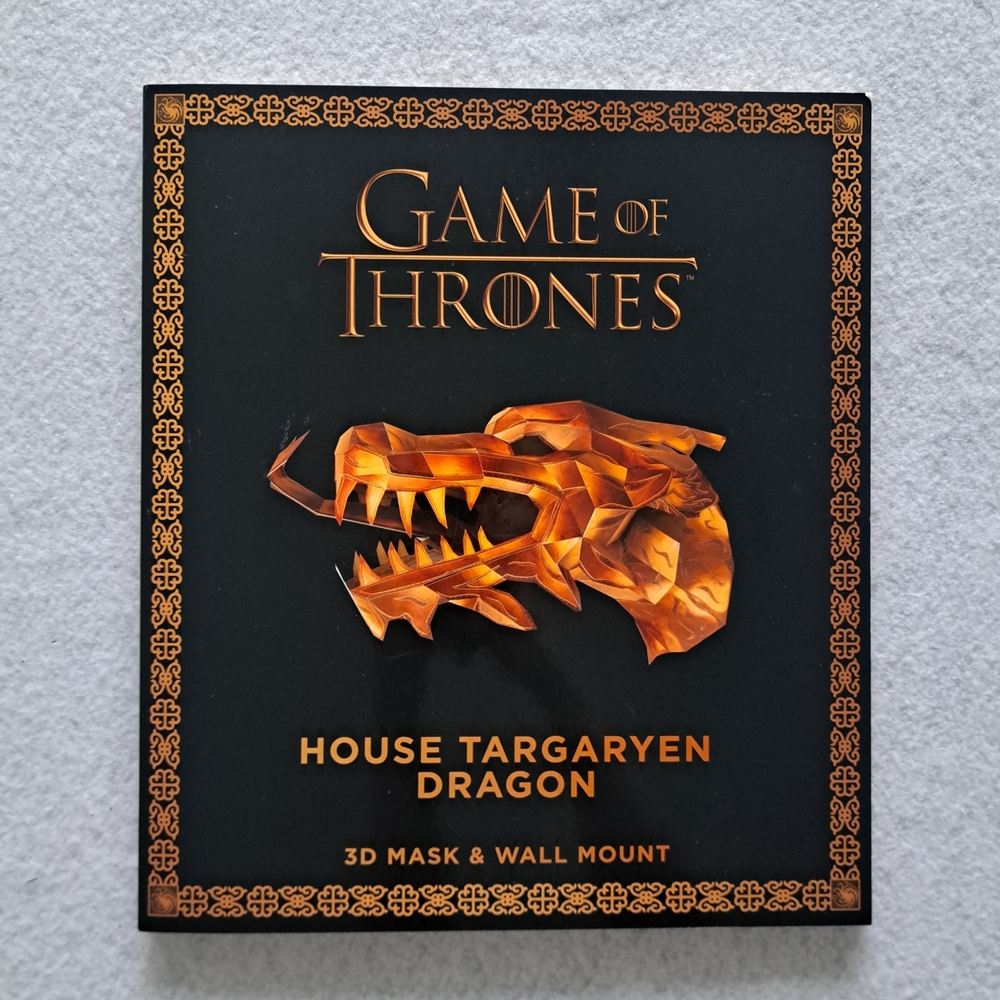 Game of Thrones House Targaryen Dragon Wall Mount - Black and Orange